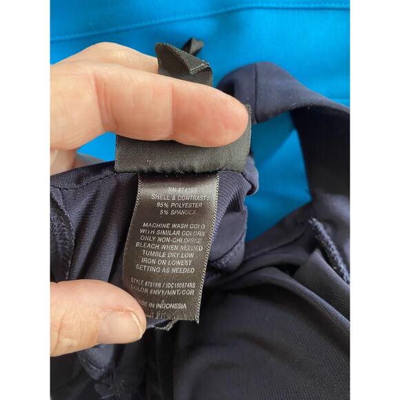 Navy Colorblock 90s Dress SZ 6 Career Office Work Casual Y2k Knee Length - Picture 8 of 9